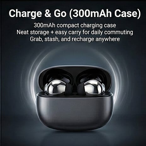 LIVMORE T108 TWS Bluetooth Translation Earphones | 300mAh Case, 4h Playtime - Black & Silver