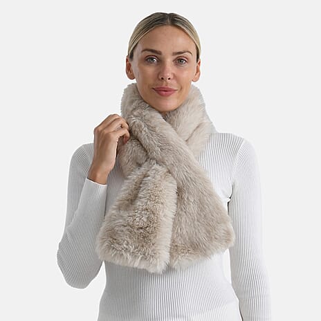 Styled By Patterned Scarf (Size - One Size) - Beige