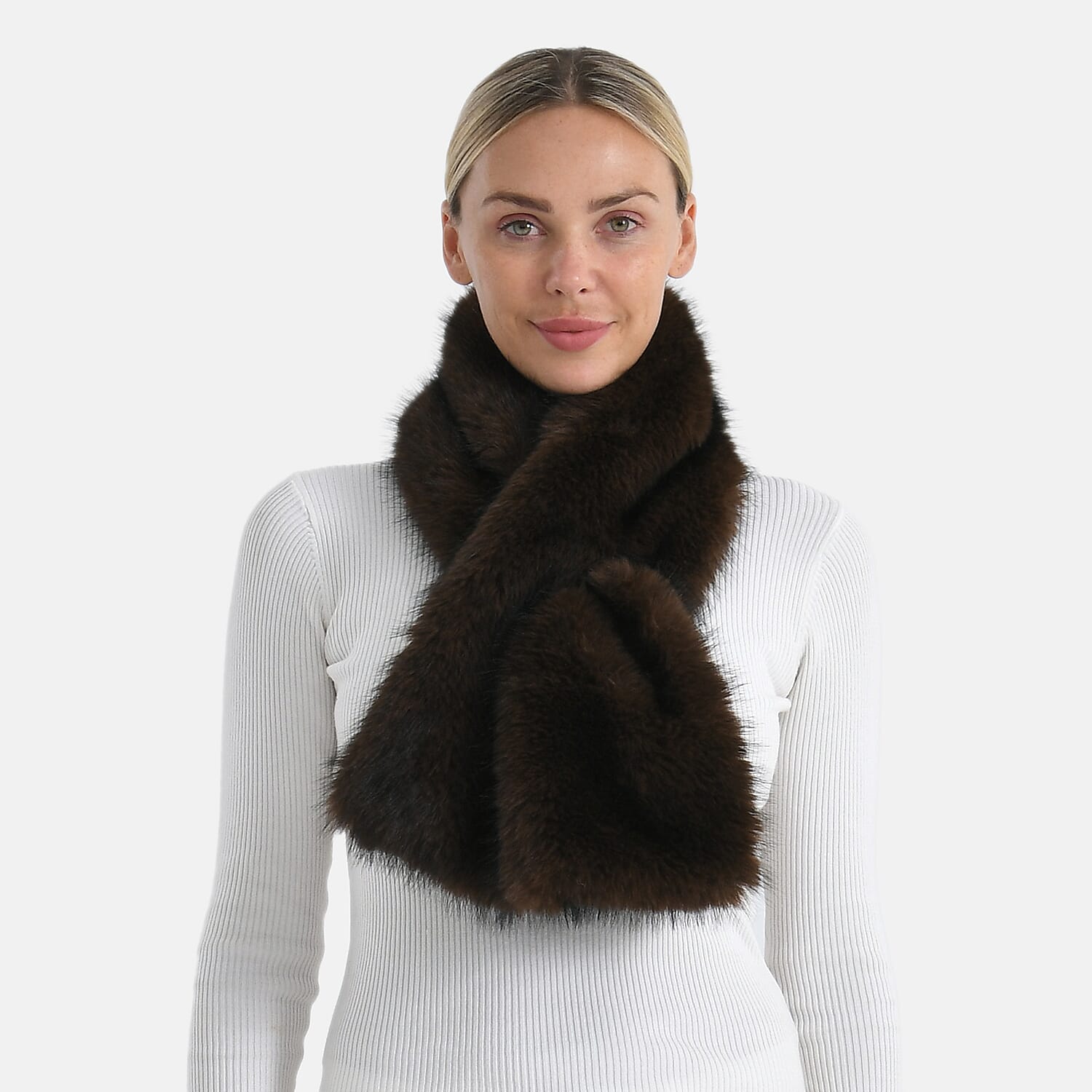 Styled-By-Patterned-Scarf-Size-One-Size-Dark-Brown