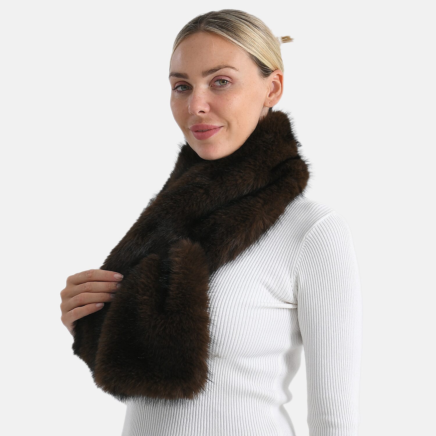 Styled-By-Patterned-Scarf-Size-One-Size-Dark-Brown