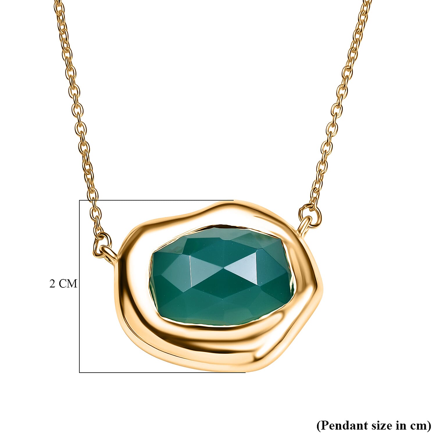 D'Joy Verde Onyx Necklace (Size - 20) in 18K Yellow Gold Plated Sterling Silver 8.53 Ct, Silver Wt. 6.94 Gms.