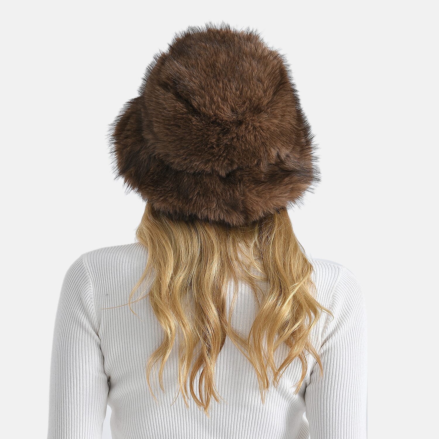Styled By Faux Fur Bucket Hat (36x17 Cm) - Light Brown