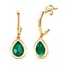 D'Joy Verde Onyx Solitaire Stud Push Post Earring in 18K Yellow Gold Plated Sterling Silver 3.24 Ct.