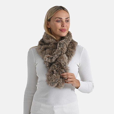 Styled By Faux Fur Scarf (85 x 13 Cm) - Light Brown