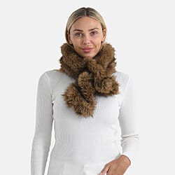 Styled By Faux Fur Scarf (85 x 13 Cm) - Light Brown