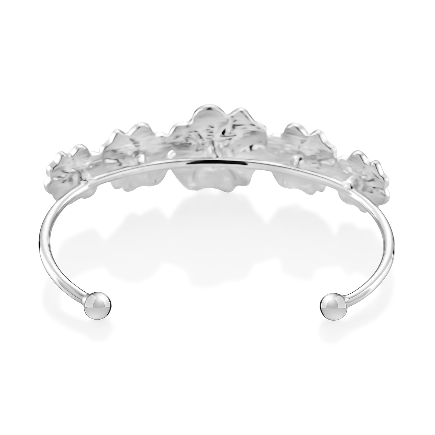 Austrian Black Crystal Cuff Bangle (Size 8) in Silver Tone