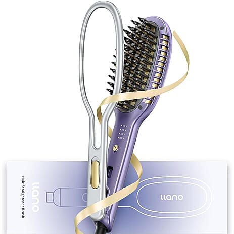 BEAUTY CLOSEOUT OFFER - llano Hair Straightener and Styling Brush (30 Million Ions) - Purple