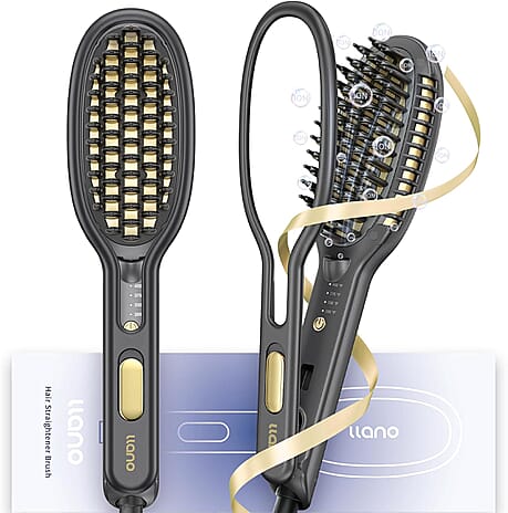 llano Hair Straightener Brush - Black & Purple