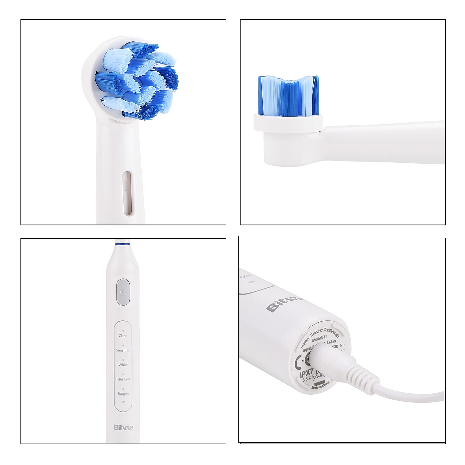 Bitvae- Electric Toothbrush with 60-Day Battery Life | 5 Modes, USB Charging & 8 Dupont Brush Heads (IPX7)