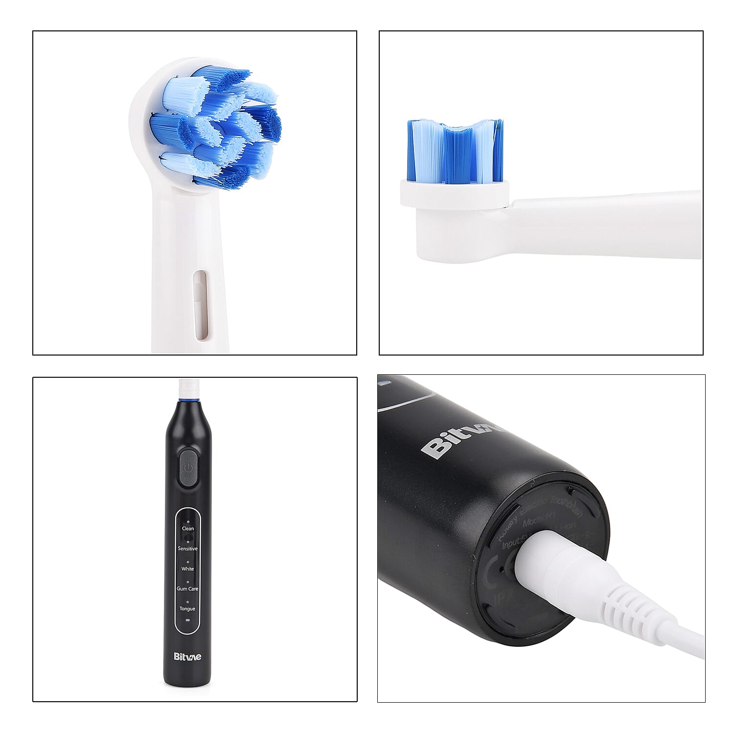 Bitvae- Sonic Electric Toothbrush with 60-Day Battery Life | 5 Modes, USB Charging & 8 Dupont Brush Heads (IPX7)