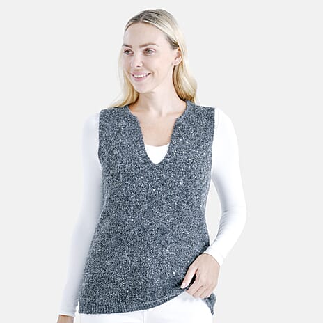 - Maisi Sequin Supersoft Vest (One Size, 8-16) - Dark Grey