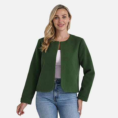 - Maisi Round-Neck Blazer (Size XL) - Green