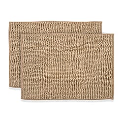 Set of 2 Super Soft Chenille Bath Mats (40 x 60 cm)