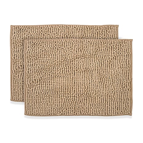 Set of 2 Super Soft Chenille Bath Mats (40 x 60 cm)