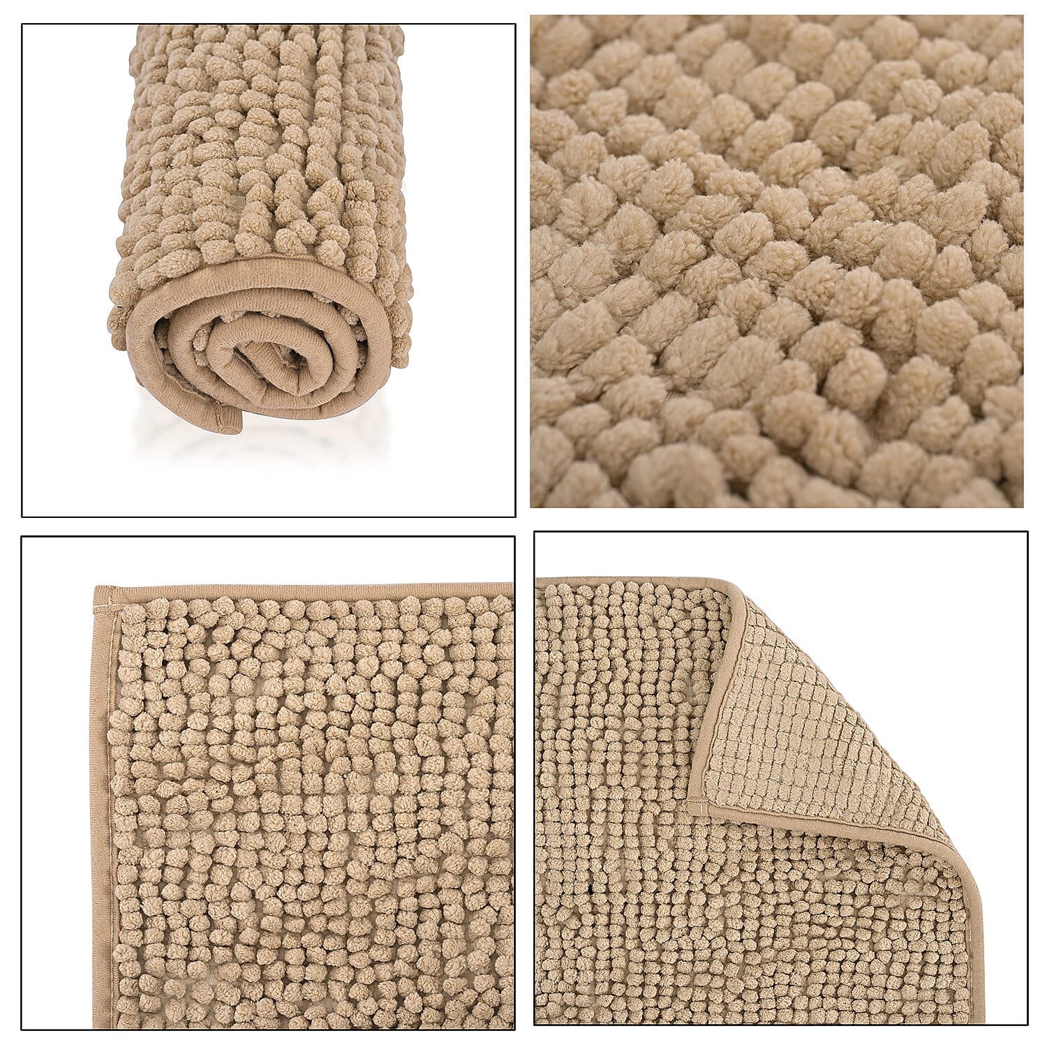 Set of 2 Super Soft Chenille Bath Mats (40 x 60 cm)