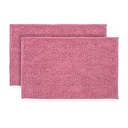 Set of 2 Super Soft Chenille Bath Mats (40 x 60 cm)