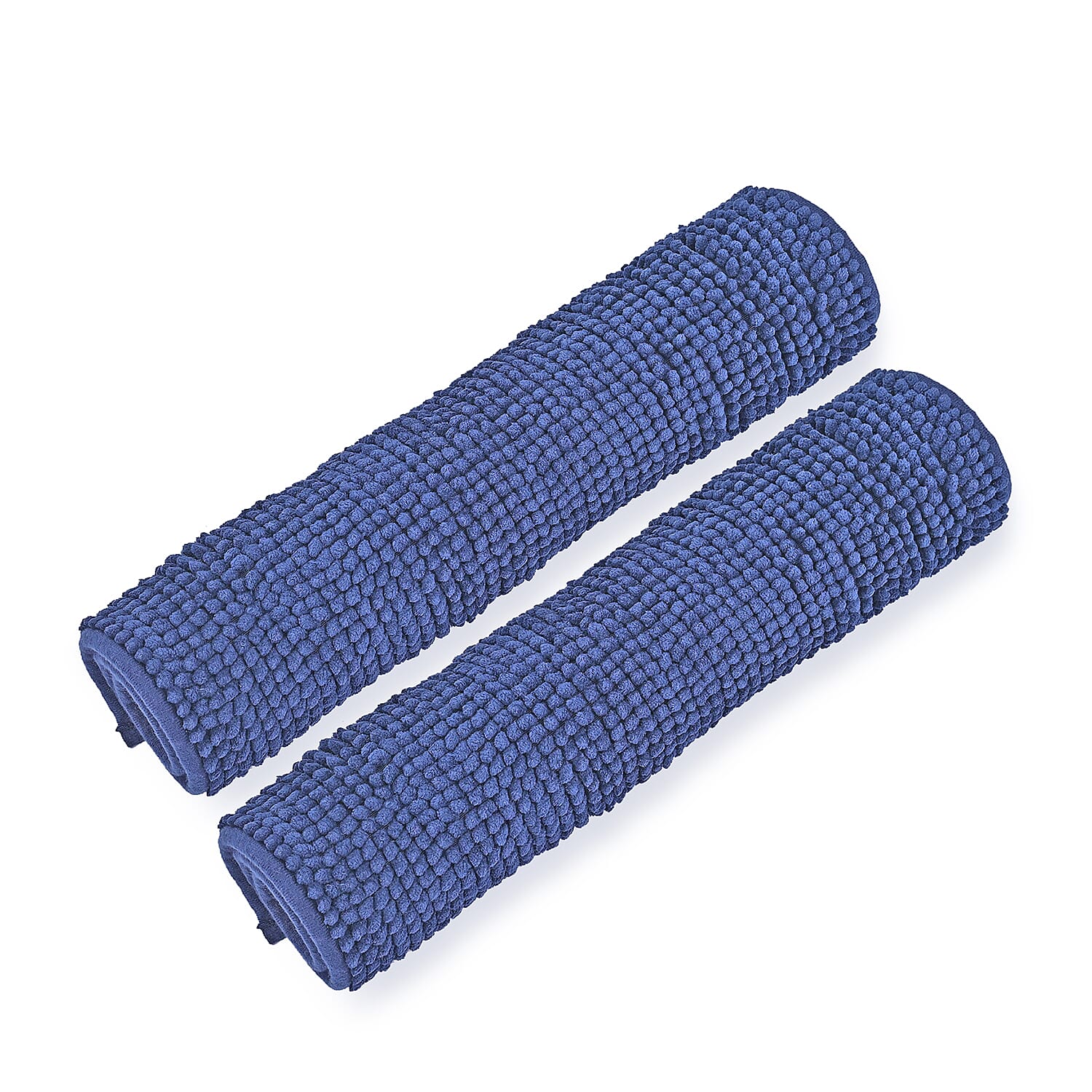 Set of 2 Super Soft Chenille Bath Mats (40 x 60 cm) - Navy