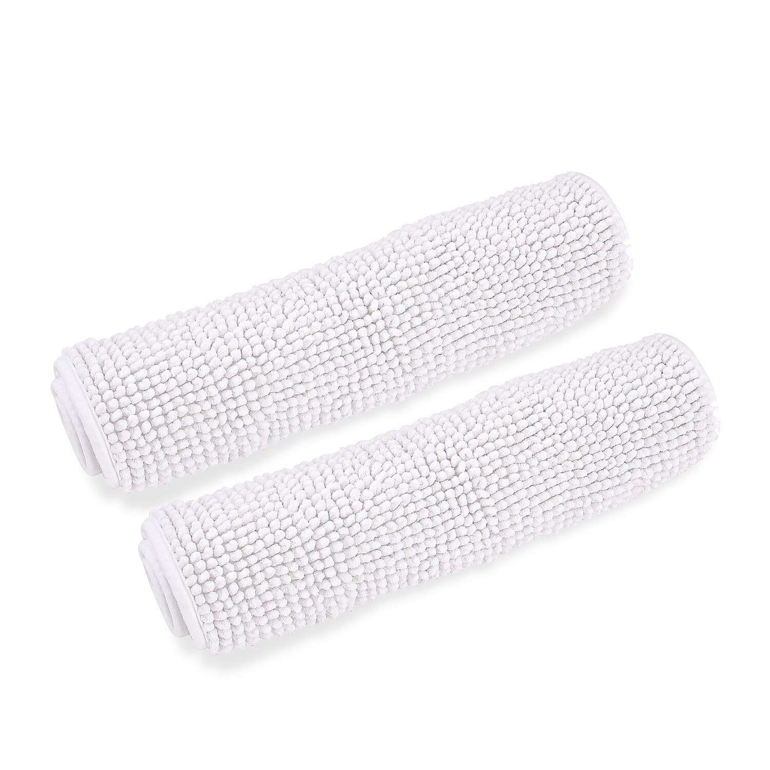 Set of 2 Super Soft Chenille Bath Mats (40 x 60 cm) - White