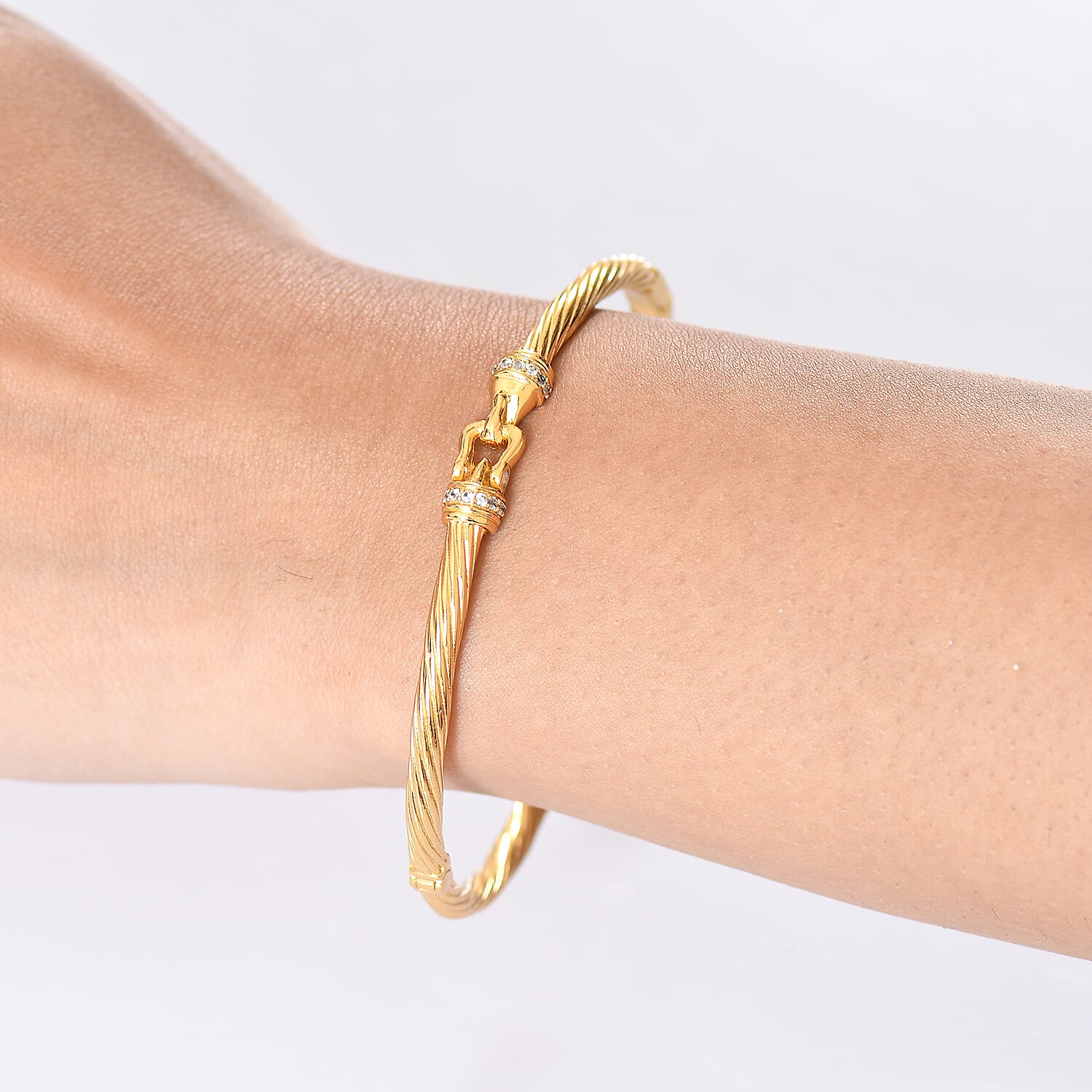 Designer Inspired - White Zircon Full Bangle