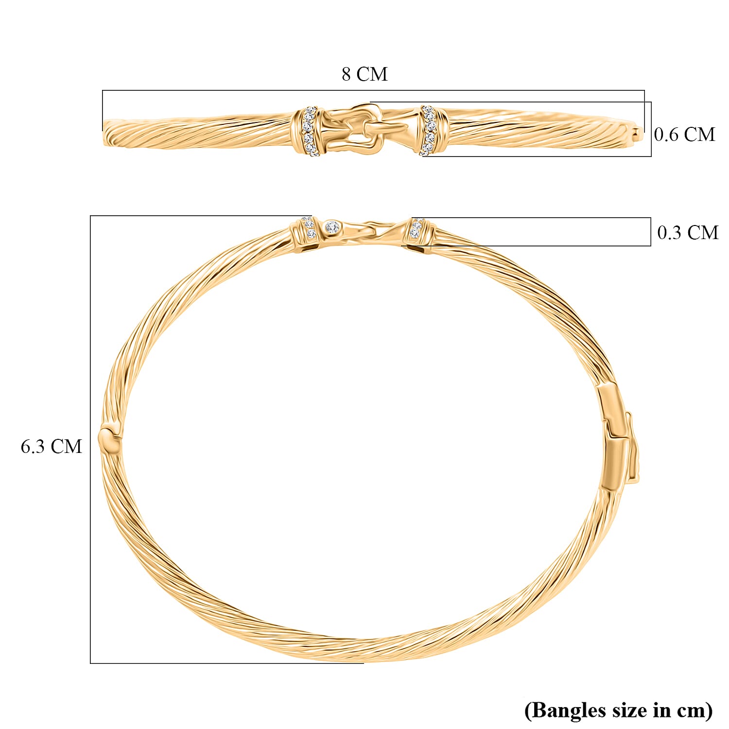 Designer Inspired - White Zircon Full Bangle