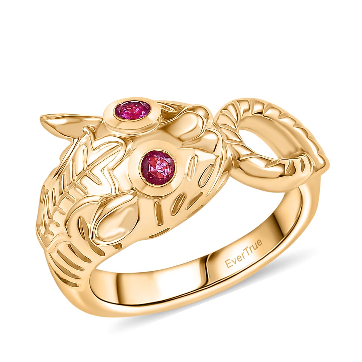EverTrue African Ruby Fancy Ring Pure Yellow Brass  0.196  Ct.