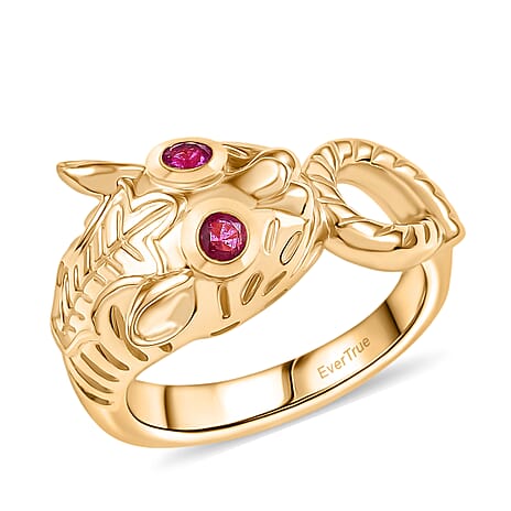 EverTrue African Ruby Fancy Ring Pure Yellow Brass  0.196  Ct.