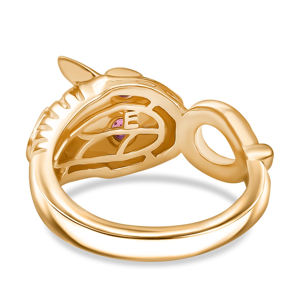 EverTrue African Ruby Fancy Ring Pure Yellow Brass  0.196  Ct.