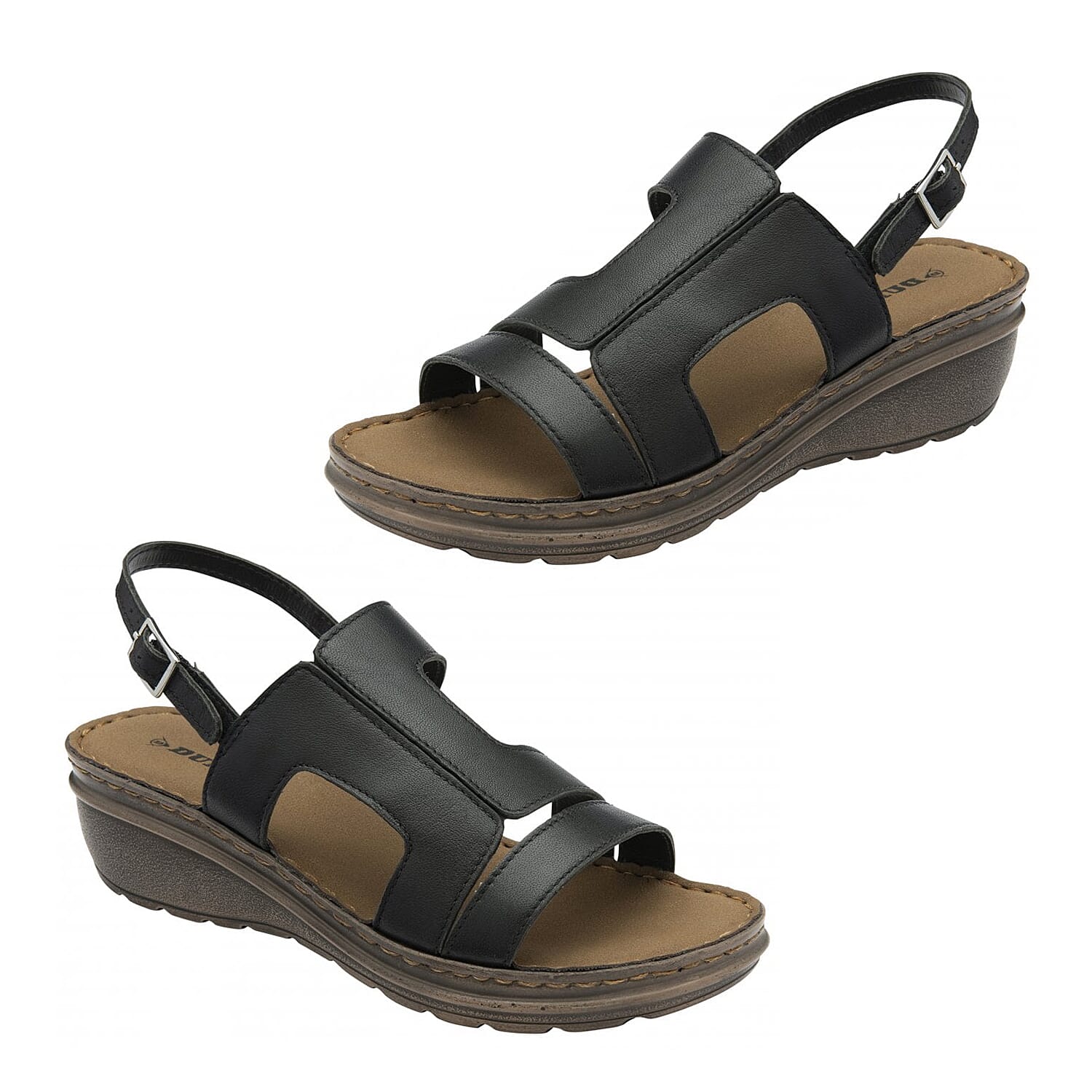 Dunlop Women's Blair Leather Wedge Open-Toe Sandal