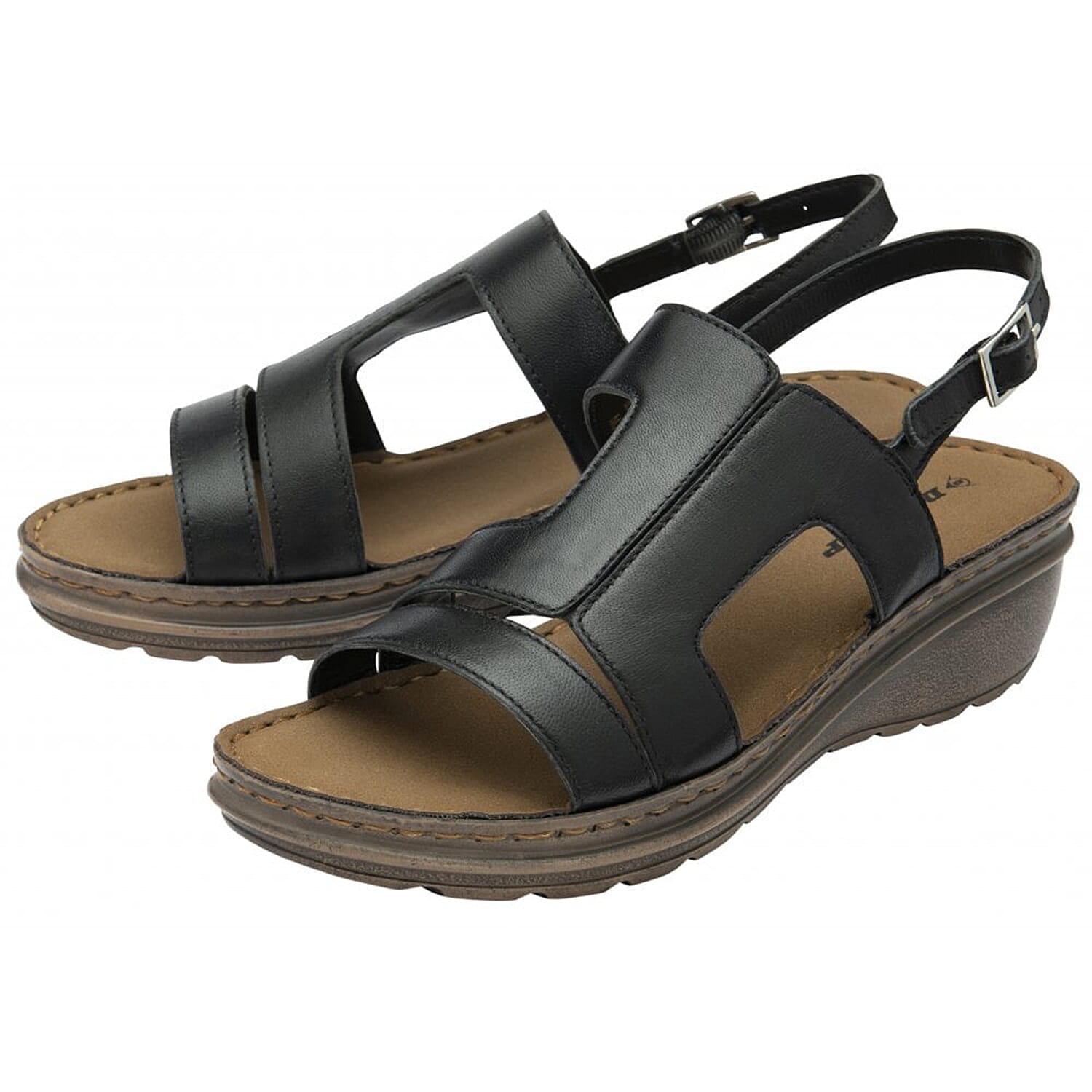 Dunlop Women's Blair Leather Wedge Open-Toe Sandal