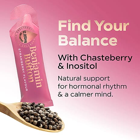 Benjamin Button Perimenopause Collagen Strawberry Sachets - 14 Pack (2 Weeks Supply) 12,000mg