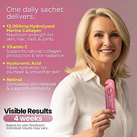 Benjamin Button Perimenopause Collagen Strawberry Sachets - 14 Pack (2 Weeks Supply) 12,000mg