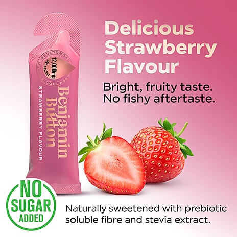 Benjamin Button Perimenopause Collagen Strawberry Sachets - 14 Pack (2 Weeks Supply) 12,000mg