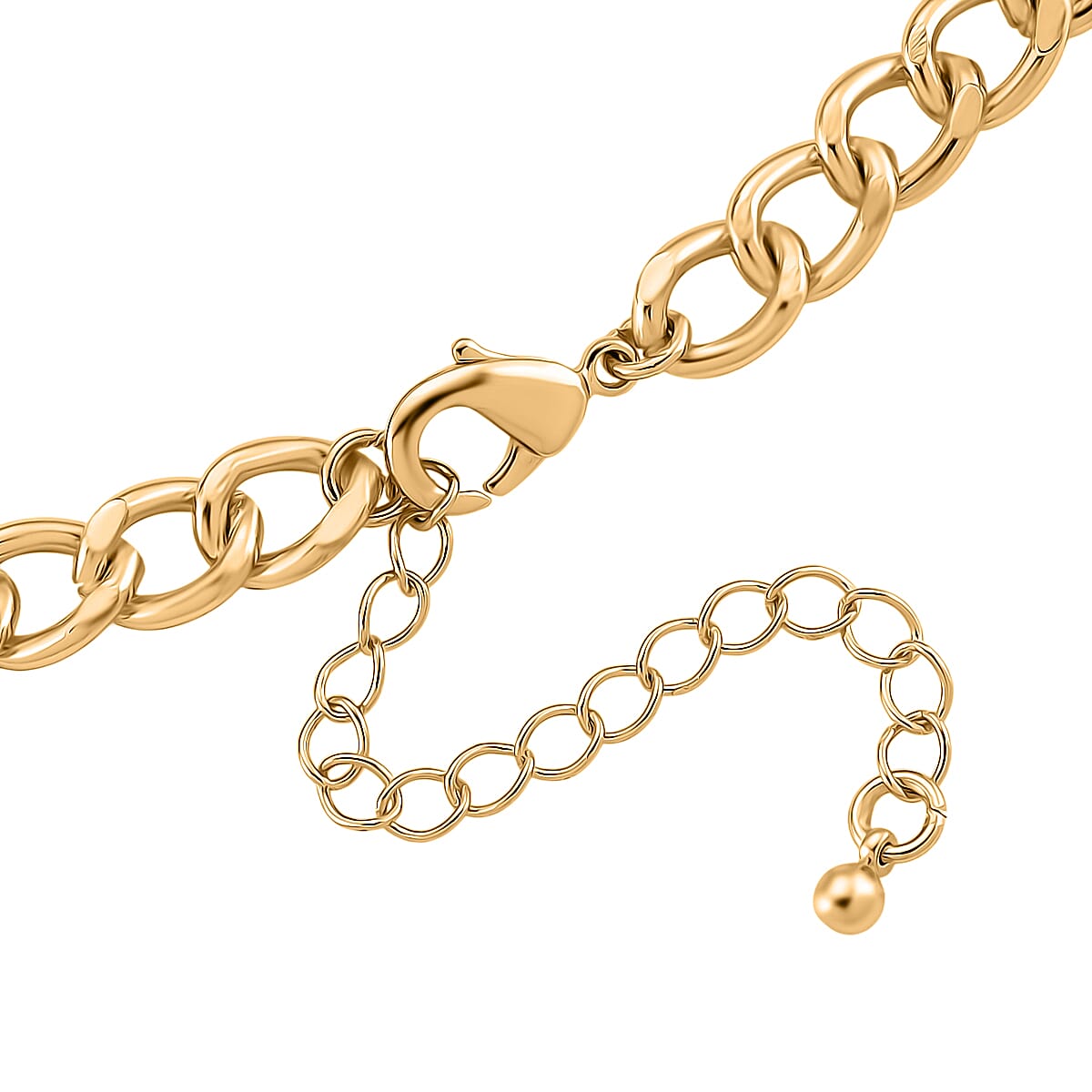 Austrian White Crystal & Austrian Green Crystal Necklace (Size - 20 - 2) in Yellow Gold Plated