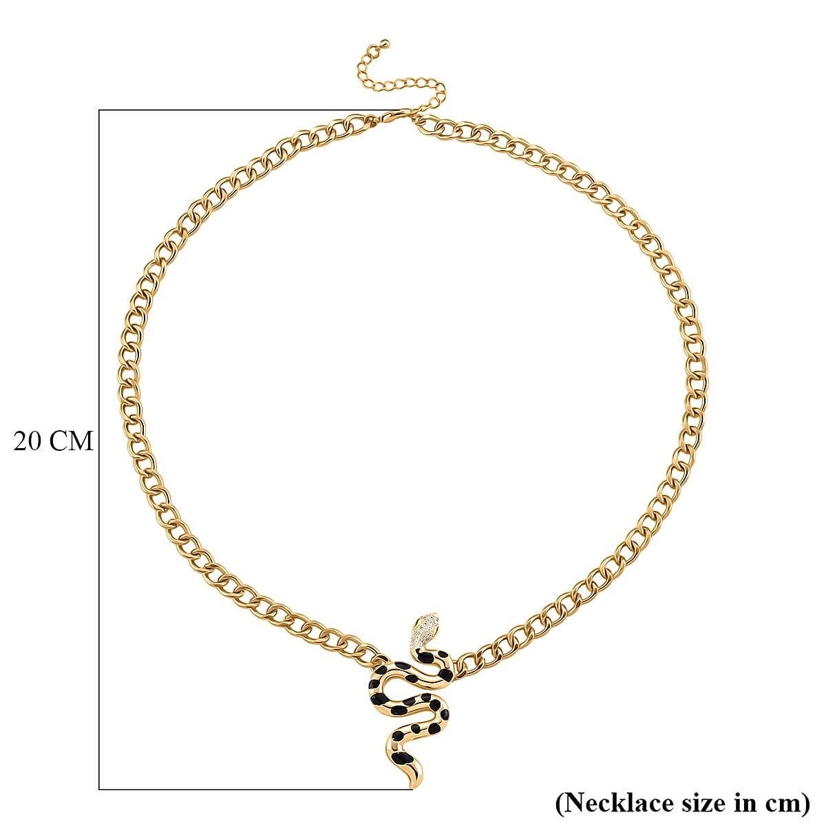 Austrian White Crystal & Austrian Green Crystal Necklace (Size - 20 - 2) in Yellow Gold Plated