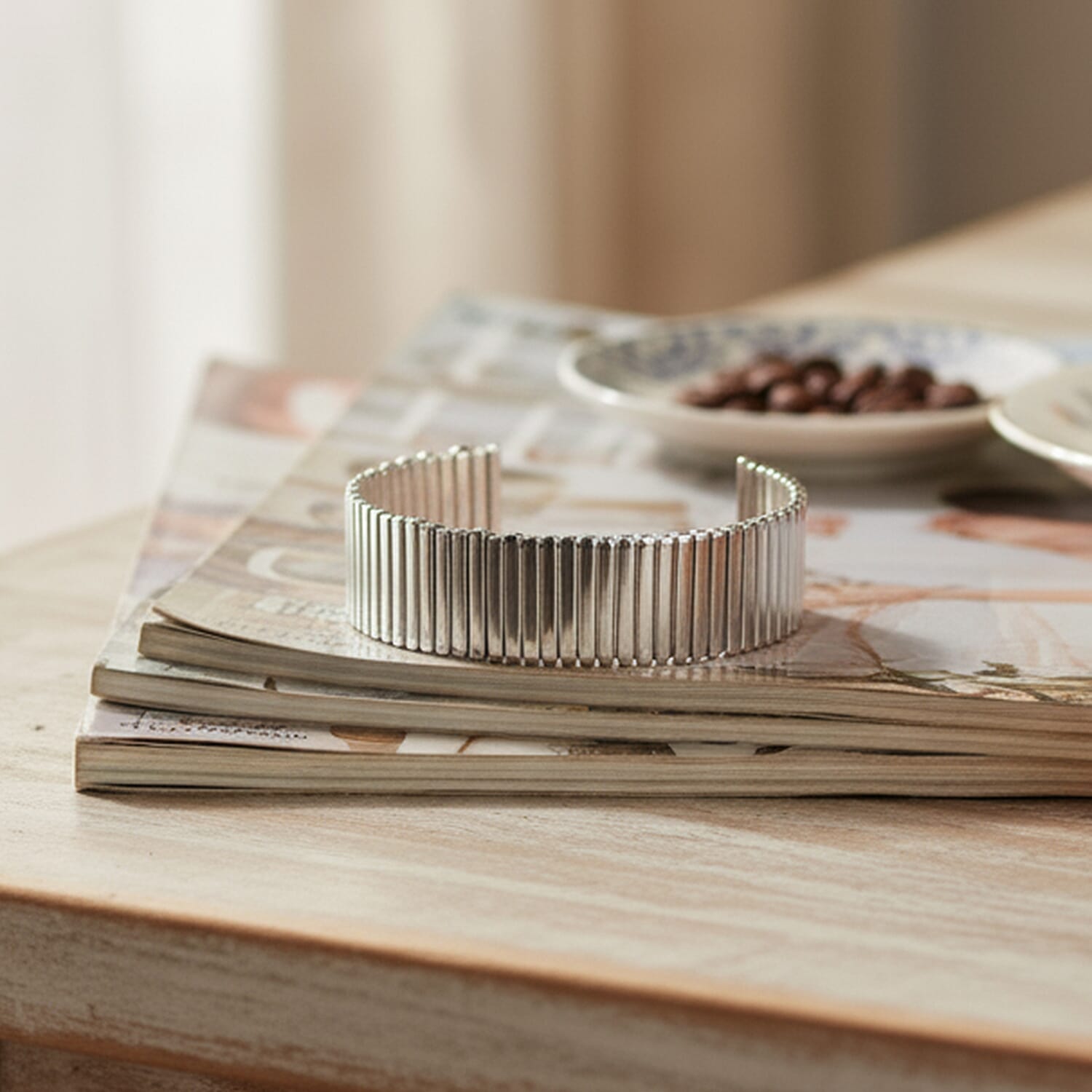 BLACK FRIDAY BLOWOUT - Designer Style Cuff Bangle in White Gold Plated