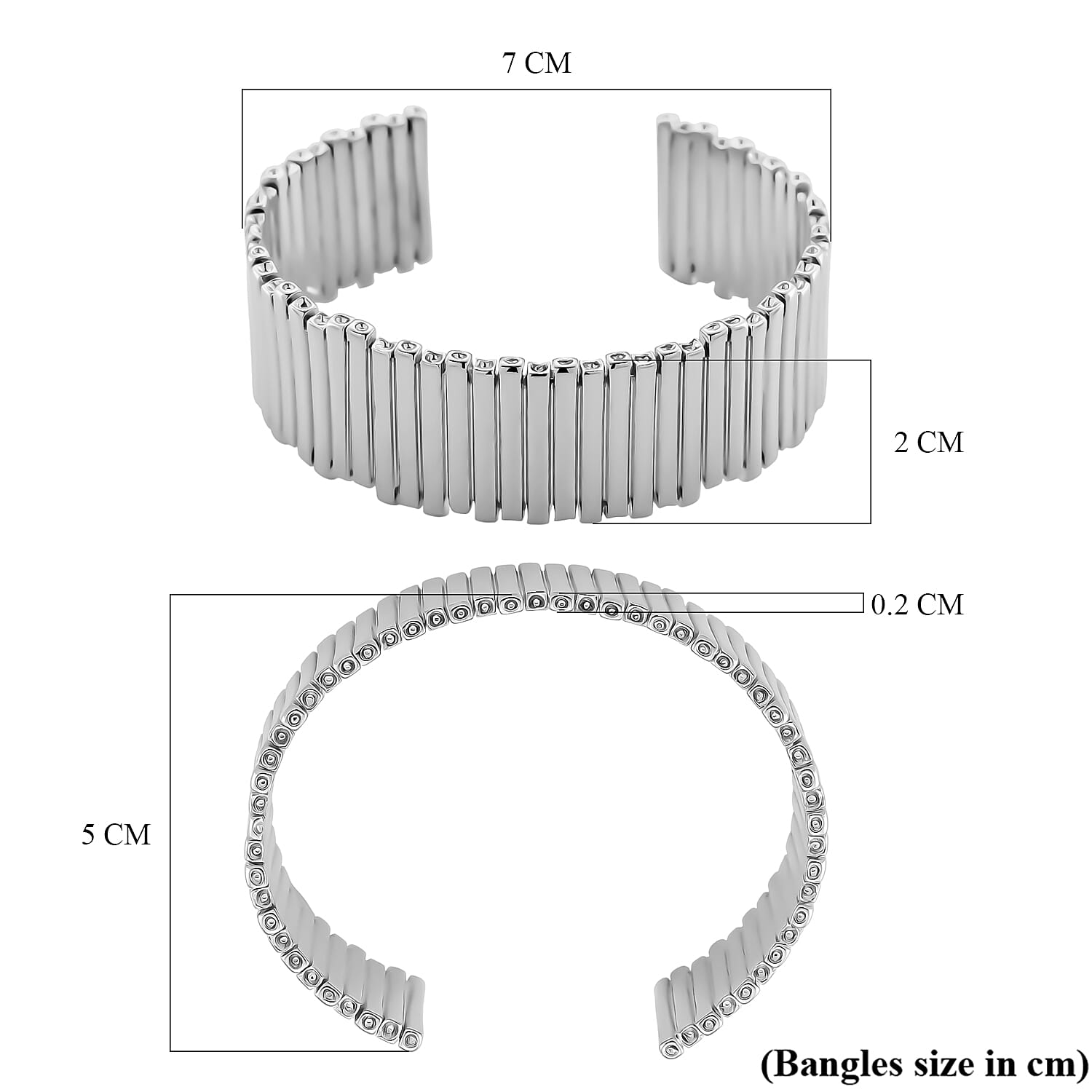 BLACK FRIDAY BLOWOUT - Designer Style Cuff Bangle in White Gold Plated