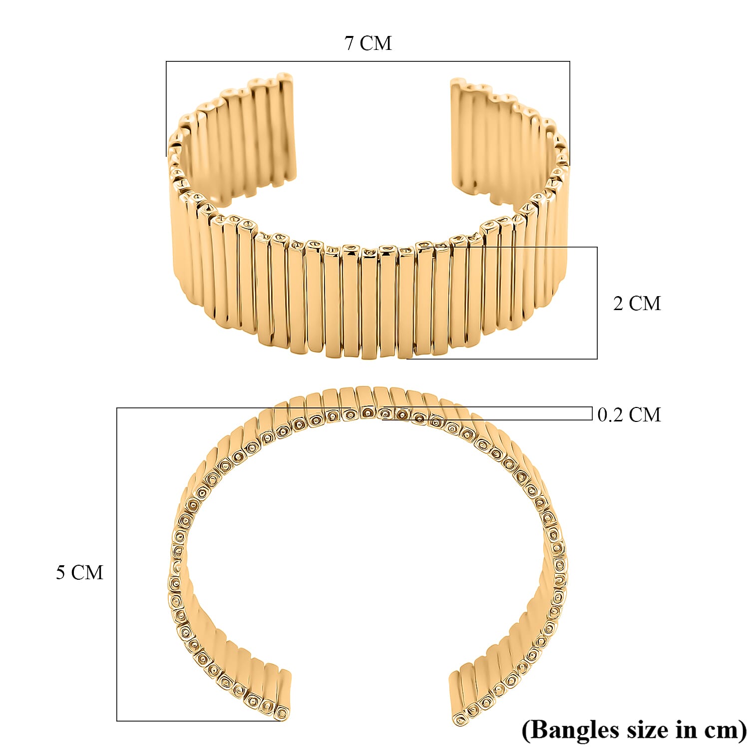 BLACK FRIDAY BLOWOUT - Designer Style Cuff Bangle in Yellow Gold Plated