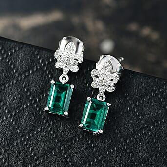 https://tjcuk.sirv.com/Products/82/4/8244422/D-Joy-Lab-Grown-Emerald-White-Zircon-Dangling-Earring-in-Rhodium-Overl_8244422_1.jpg?w=342&h=342