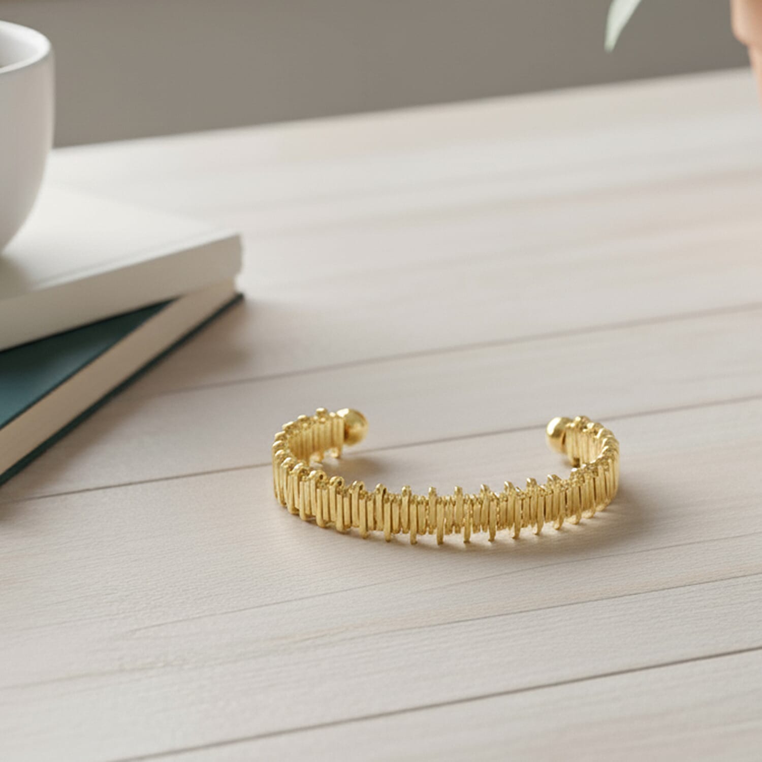Designer Inspired  Bangle (Size 7.5) in Yellow Gold Tone