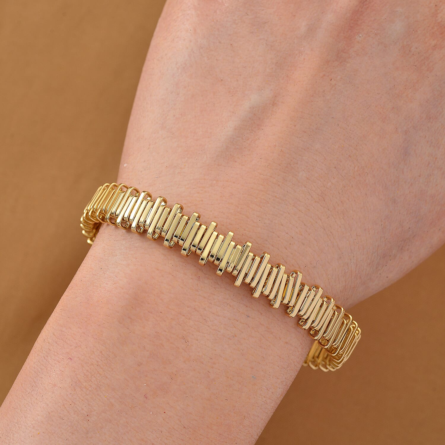 Designer Inspired  Bangle (Size 7.5) in Yellow Gold Tone