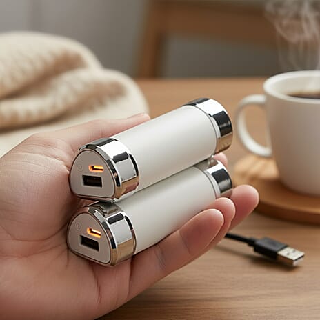 LIVMORE 2-in-1 Magnetic Hand Warmer & 8000mAh Power Bank - Silver