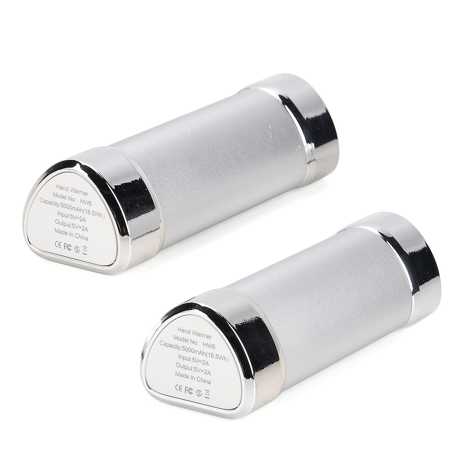 LIVMORE 2-in-1 Magnetic Hand Warmer & 8000mAh Power Bank - Silver