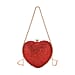 Sheeny Heart-Shaped Crystal Clutch Bag - Purple