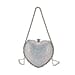 Sheeny Heart-Shaped Crystal Clutch Bag - Purple