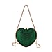 Sheeny Heart-Shaped Crystal Clutch Bag - Purple