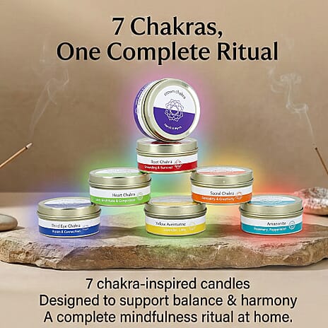 Bliss - Beyond 7 Scented Chakra Gemstone Soy Wax Candles with Gemstone Bracelet