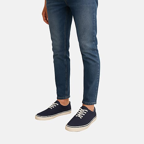 Zandstra Casual Low-Top Canvas Sneakers (Size 9) - Navy