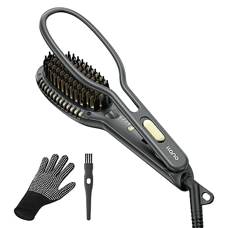 llano Hair Straightener Brush - Silver & Grey