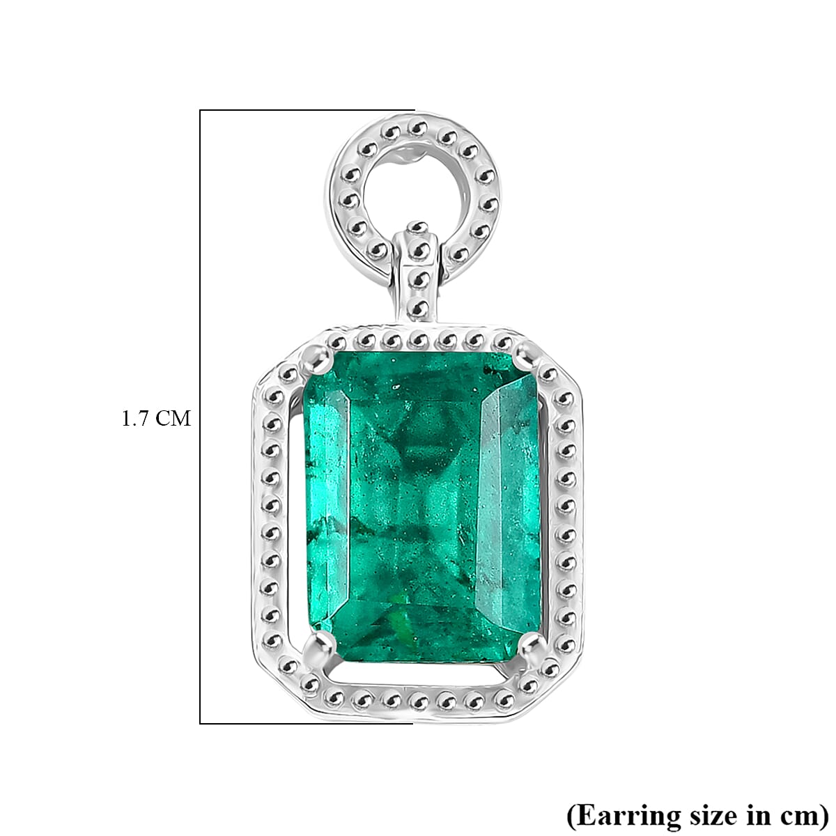 D'Joy Emeraldine Triplet Quartz Dangling Earring in Platinum Overlay Sterling Silver 3.72 Ct.