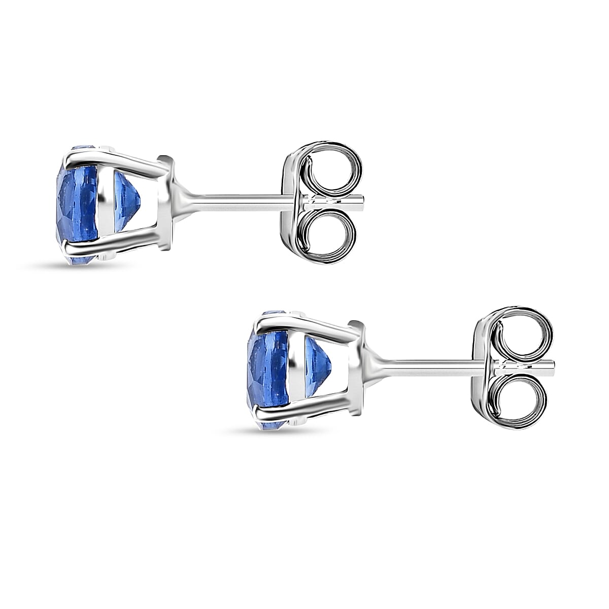 Natural Kashmir kyanite Earring in Platinum Overlay Sterling Silver 1.32 Ct.